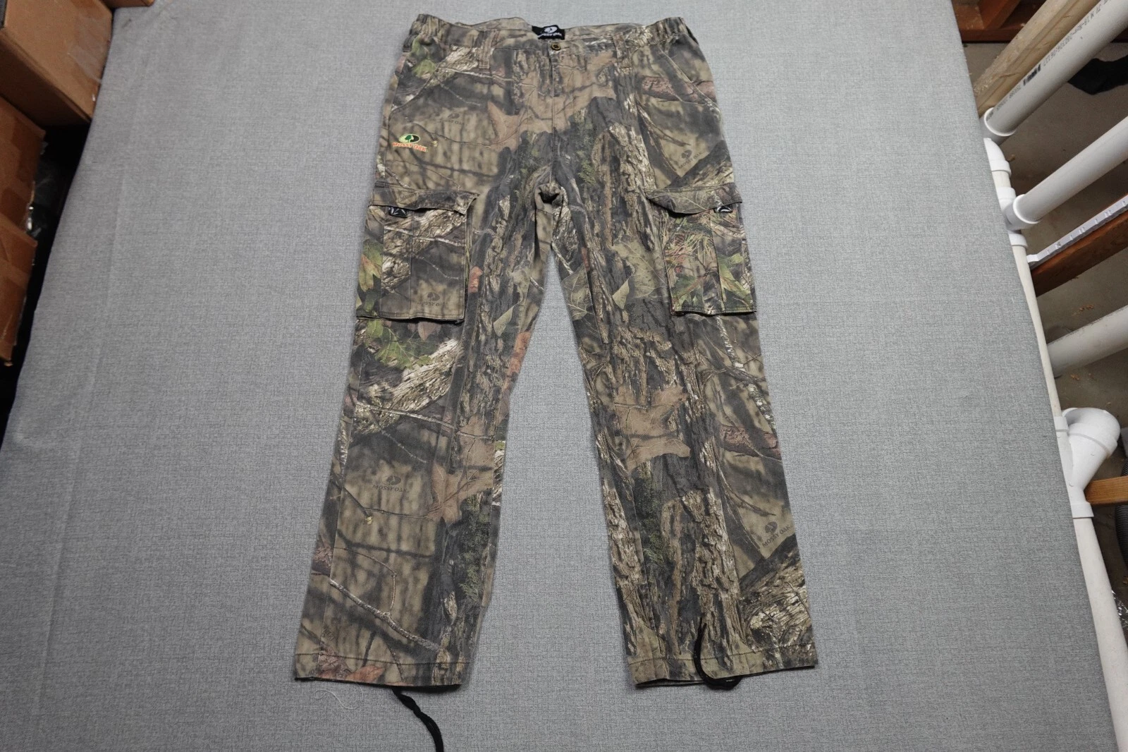 Mossy Oak Pants Mens XL Brown Camo Pants Outdoors Hunting Fishing Woodland Loose