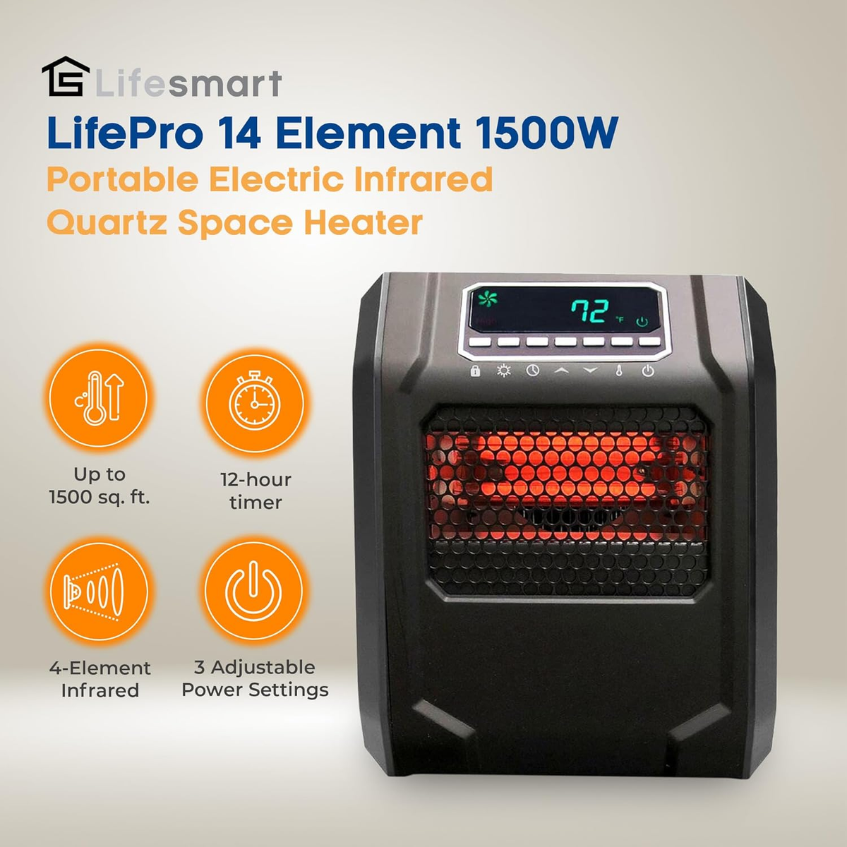 HOT 1500 Watt Lifesmart Quartz Infrared Heater Lifesmart 1500