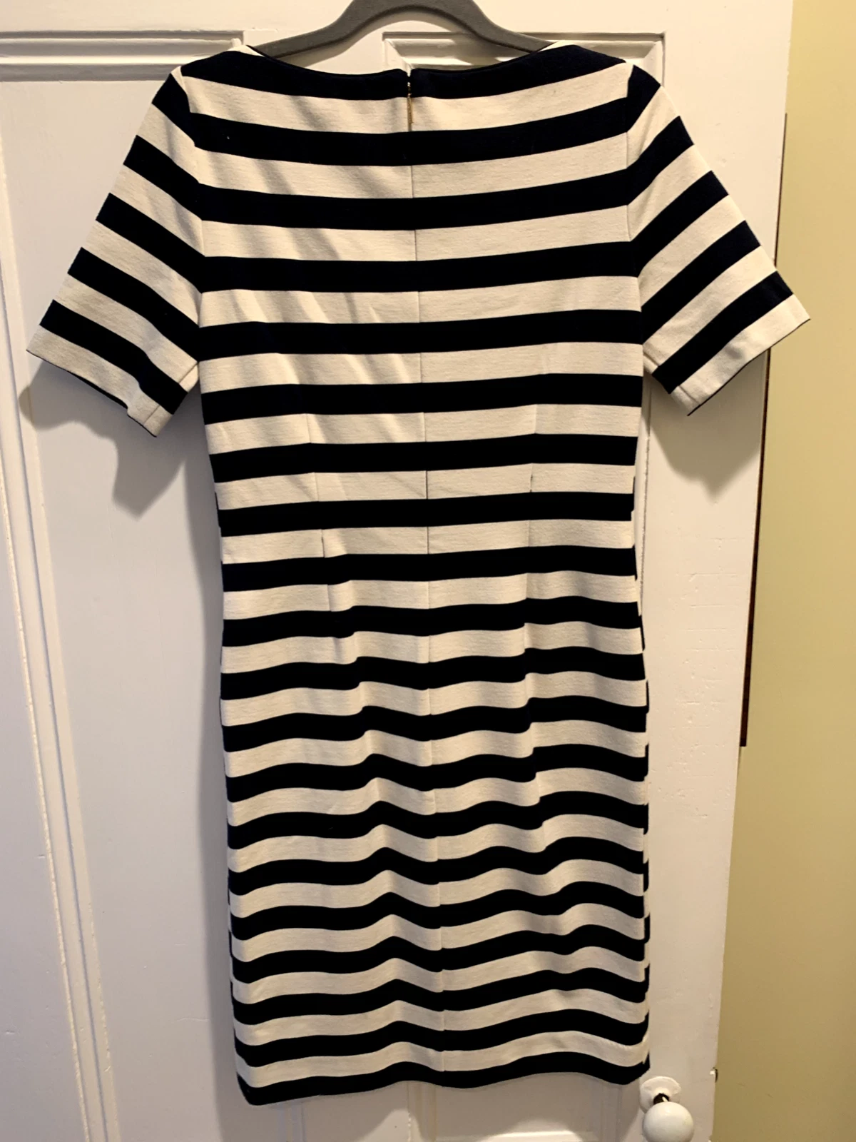 Abito Tory Burch Augusta blu navy panna a righe taglia M preppy carriera lusinghiero