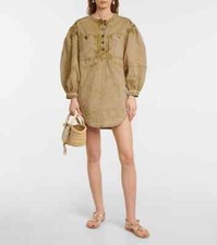 NWT Ulla Johnson Wesley Cotton Denim Tunic sz 6 Khaki