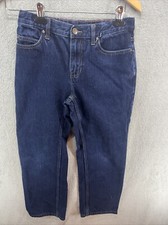 EUC Lands End Kids Jeans Boys 12 Relaxed Fit Adjustable Waist