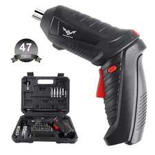 44PCS Small Mini Electric Rechargeable Cordless Screwdriver Drill Set with Bits