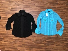 Lot of 2 pcs Women’s Shirts Sz S: Impressions and Bisou Bisou Michele Bohgot
