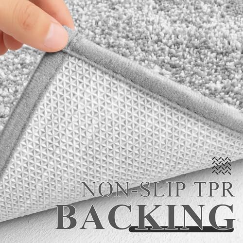 Microfiber Bathroom Rugs Sets Ultra Absorbent Bath Mat 5 Piece Gery and