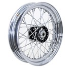 CHROME Spoke & RIM 16 inch BLACK Star Hub WHEEL for 1936 - 1966 Harley Big Twins