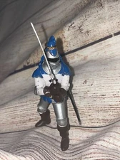 Papo Knight BLUE & WHITE CRUSADER FOOT SOLDIER w/Sword Medevil Figure 2002