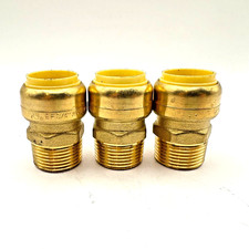  3 Pack 3/4" MNPT x Push-To-Connection Brass Straight Coupling