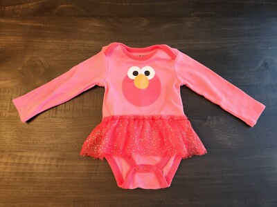 Isaac Mizrahi Loves Sesame Street 6-9 M Pink Tutu Bodysuit Elmo 
