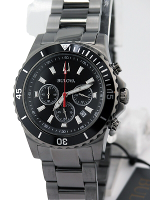 NEW BULOVA 98B337 CLASSIC SPORT BLACK CHRONOGRAPH QUARTZ