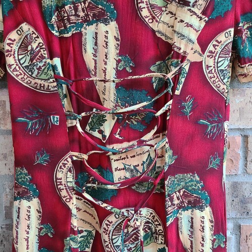 Vestido Midi Vintage Años 90 Botón Delantero Mangas Cortas Rojo Talla S - Imagen 6 de 9