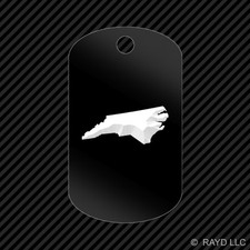 North Carolina Shaped Keychain GI dog tag engraved many colors NC