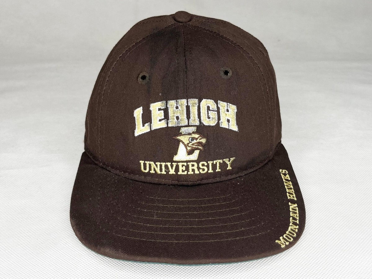 Lehigh University Mountain Hawks Embroidered Baseball Hat - Adjustable Leather Strap, Cotton/Polyester (Gray, Style D)