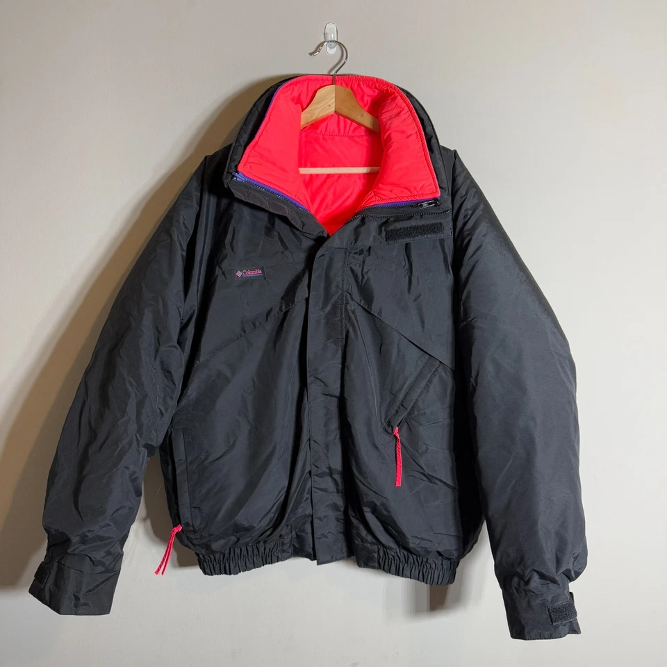 Vintage Columbia Whirlibird Radial Sleeve 3 in 1 Jacket Men's Large Black Neon - Image 2 of 4