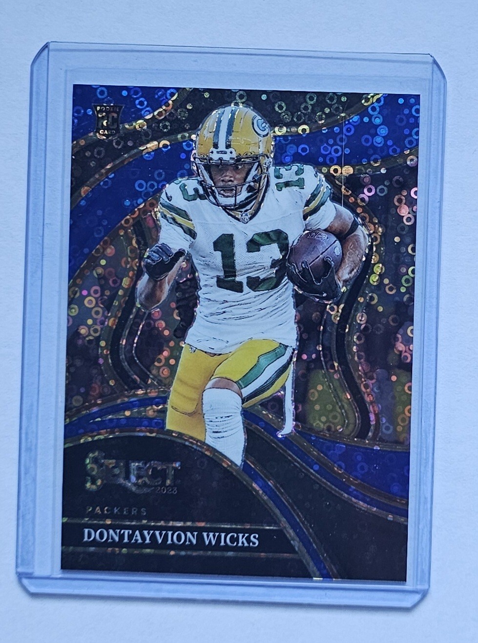 2023 Select Dontayvion Wicks Club Level Blue Disco Prizm RC 07/25 Packers