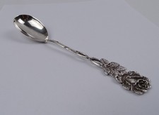CB Sahnel&ouml;ffel Vorleger 835 Silber C. Backhausen L 15,3 cm Hildesheimer Rose