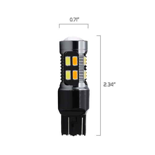7443 LED Switchback Dual Color White/Amber Turn Signal Light Bulbs+ Resistors - 第 6/6 張圖片