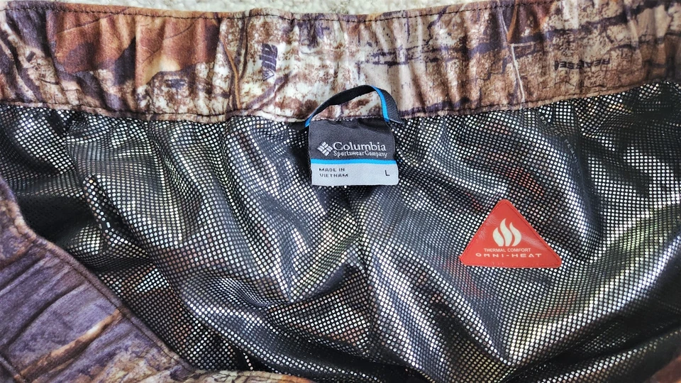 Columbia Camouflage Pants Size L PHG Omni-Heat Realtree Weather Water Proof - Image 4 of 4