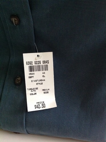 Club Room Men's Button-up Short Sleeve Shirt ~ size M Green / Blue - Picture 4 of 7