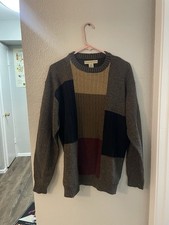 Vintage Munsingwear L Acrylic Grandpa Sweater Geometric