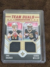 2023 ROOKIES STARS RED TEAM DUALS /399 JERSEY JAKE HAENER KENDRE MILLER SAINTS