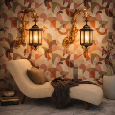 Coppia di Porta Lanterna Antichi Barocco Legno Dorato Italia '700 Originali