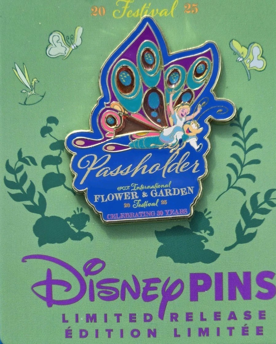 2025 EPCOT Disney Parks Flower & Garden Alice In Wonderland Passholder AP LR Pin
