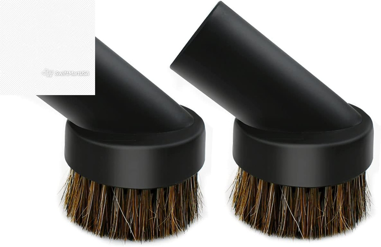 2 Pcs 1.25" Round Vacuum Dust Brush 25mm Horse Hair Tool Fits 1.2" 1.22" Hose