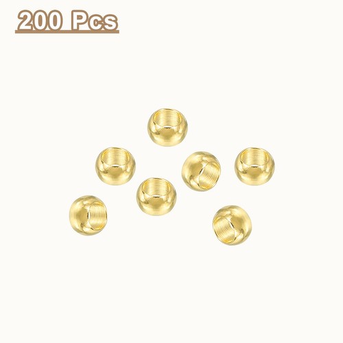 200Pcs Round Crimp Beads, 4mm Metal Spacer Loose Beads, Gold - Picture 3 of 6