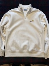 Carhartt Work In Progress Half Zip American Script Sweatshirt Natural Men’s L
