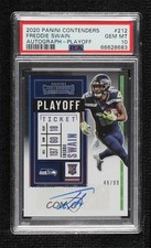 2020 Contenders Rookie Playoff Ticket 48/99 Freddie Swain PSA 10 GEM MT Auto n0c