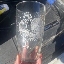 Libbey Chanticleer Rooster Cocktail Shaker Glass MCM Barware Vintage 
