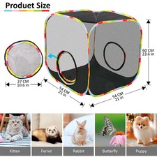 Portable Collapsible Cat Playpen, Escape-Proof Heavy-Duty Mesh Cat Enclosure
