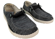 Hey Dude Wendy Sox Sparkling Black Women's Slip-on Casual Shoes Size 7