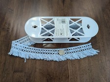 1Yd 32"/2"wide Cotton light BLUE CLUNY LACE w/Trellis design  FLAT FRINGES, NEW