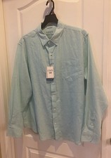 Chaps Men's Long sleeves Seacoast Wash Linen Woven 2XL Pool Blue New With Tag