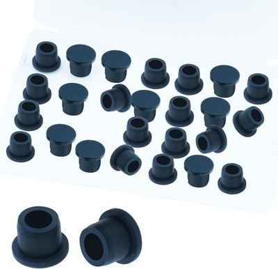 24PCS 1/2 inch / 13mm Black Hole Plugs Silicone Rubber Plugs for Round Holes, 