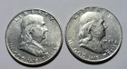 1948-P & D FRANKLIN Half Dollar 50c Cents Silver 2-COIN Lot ~Mid Grade ~Key Date