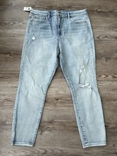 Gap True Skinny Jeans Womens 16 Light Indigo Distressed Ankle Length New