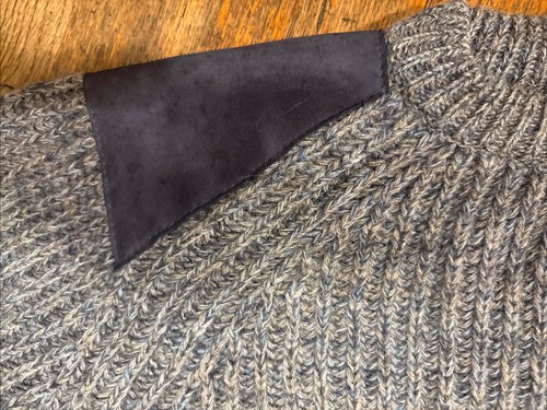 Brenire Herren Rundhals Pullover Schottland Blau Wildleder Patches Jagd Brustumfang 54 - Bild 3 von 10