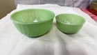 Fire King Vintage Jadeite Green Swirl 8” And 6” Nesting Bowls