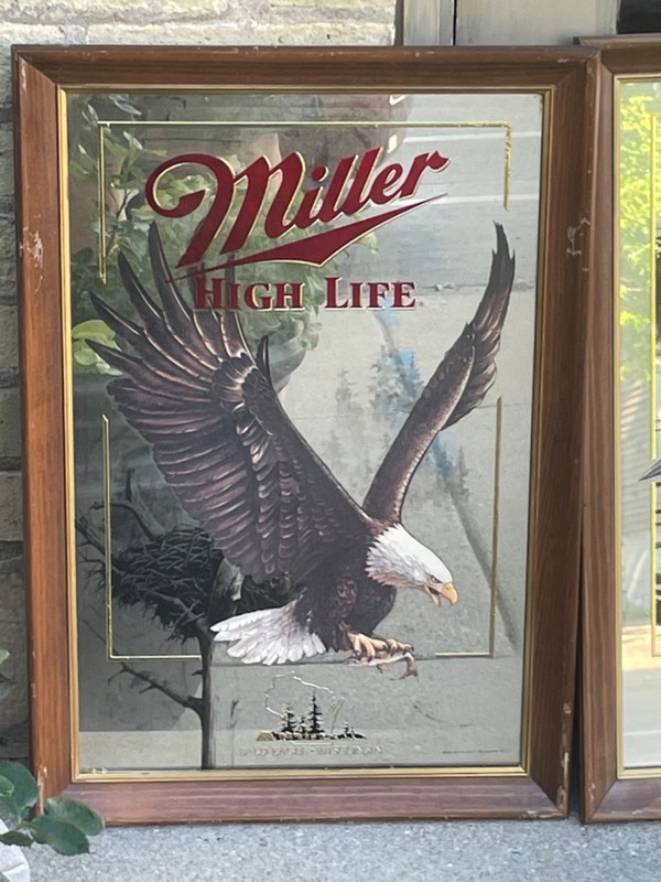 Lot Of 5 Vintage Miller High Life Wisconsin Wildlife Series Mirrors