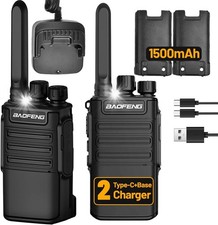 2 PACK Long Range Walkie Talkie 100 Mile Two Way Radio Charge Headset Waterproof