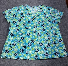 Just Love Women  s Plus Scrubs Top Shirt Flowers Size 2X