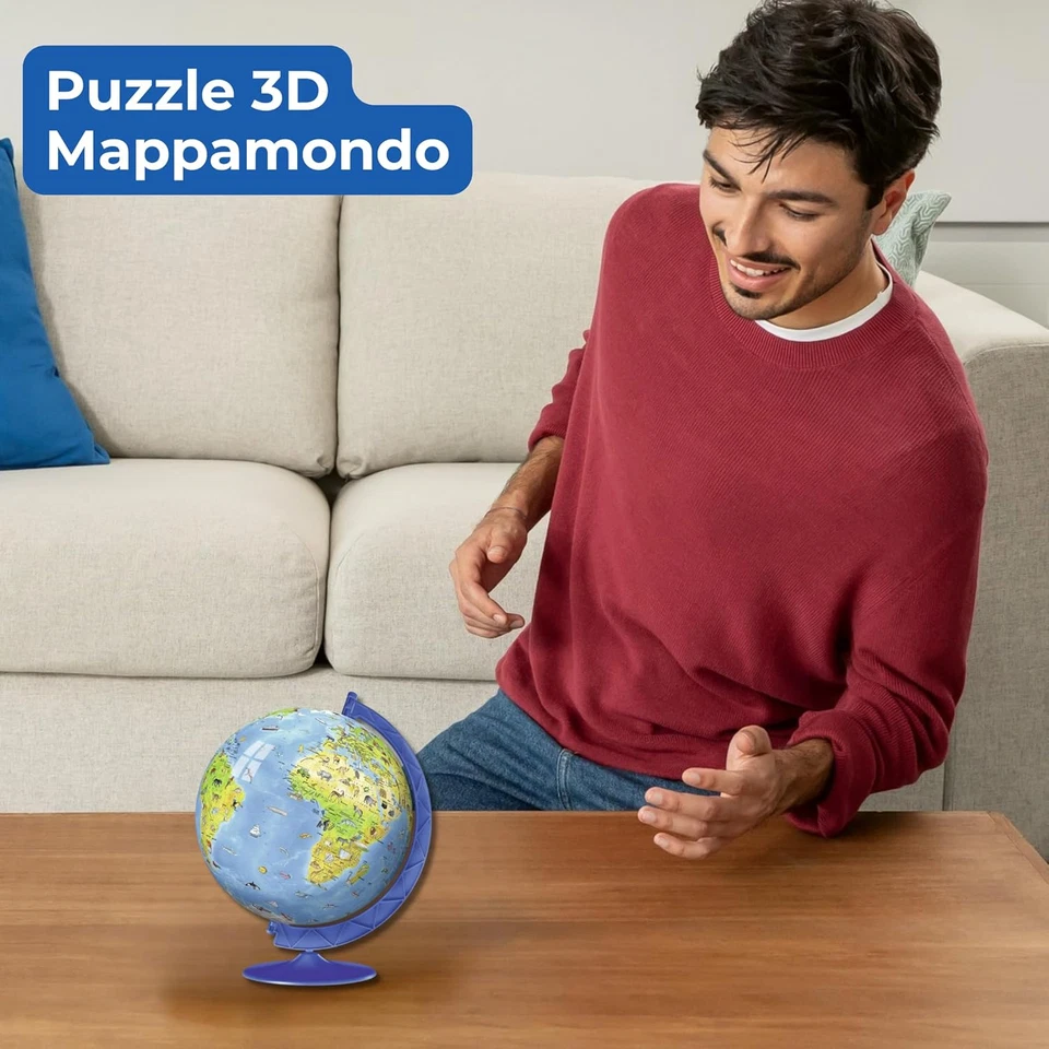 - Puzzle 3D Globo Terrestre Impara La Geografia Con Gli Animali | Puzzle 3D Bamb - Immagine 2 di 4