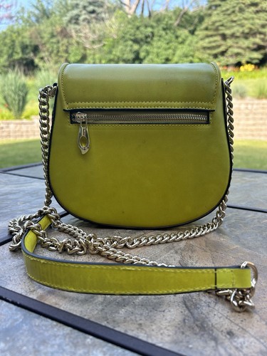 Amerileather Yellow Hard Case Purse Gold Chain Magnetic Flap Pockets Zip CUTE! - Picture 6 of 18