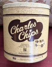 Charles Chips Can 16oz Tin with Lid Collector...