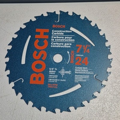 Bosch CB724AB 7-1/4 24 Tooth ATB Framing Saw Blade 5/8'' Arbor