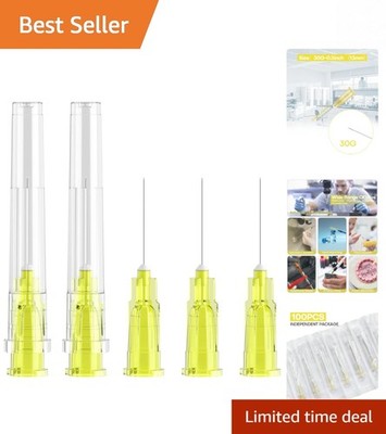 Versatile 30 Gauge Sterile Needles - 100 Individually Packaged for Lab Use