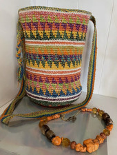 Handmade women handbag Crochet Crossbody Bag Purse
