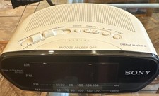 Vtg Sony Dream Machine Clock Radio Alarm ICF-C211 AM/FM White Tested Works